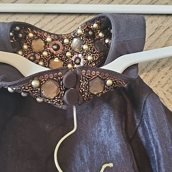 Beaded evening halter top brown  size 10 next - Picture 11 of 12
